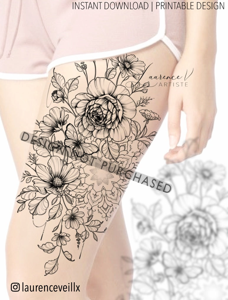 Peony Mandala Wildflowers - LaurenceVartiste
