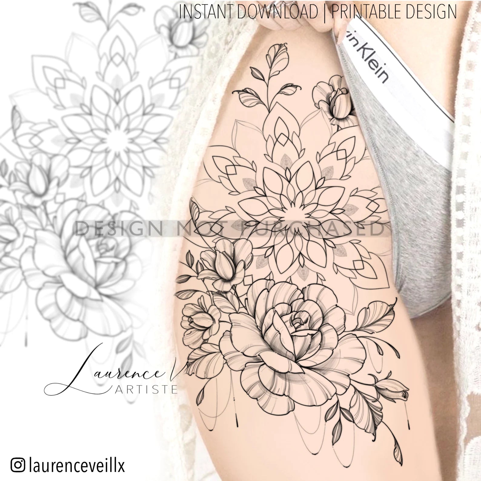 Mandala Roses and Chains - LaurenceVartiste