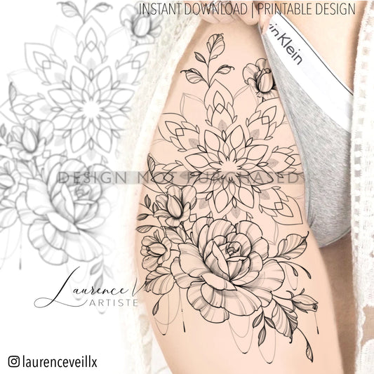 Mandala Roses and Chains - LaurenceVartiste